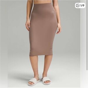 Lululemon Athletica Nulu Slim-Fit High Rise Midi Skirt